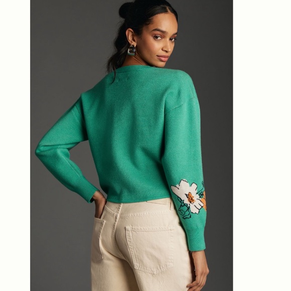 NWT The Sonal Nathwani Camryn Cropped Crewneck Sweater by Maeve - Picture 5 of 11
